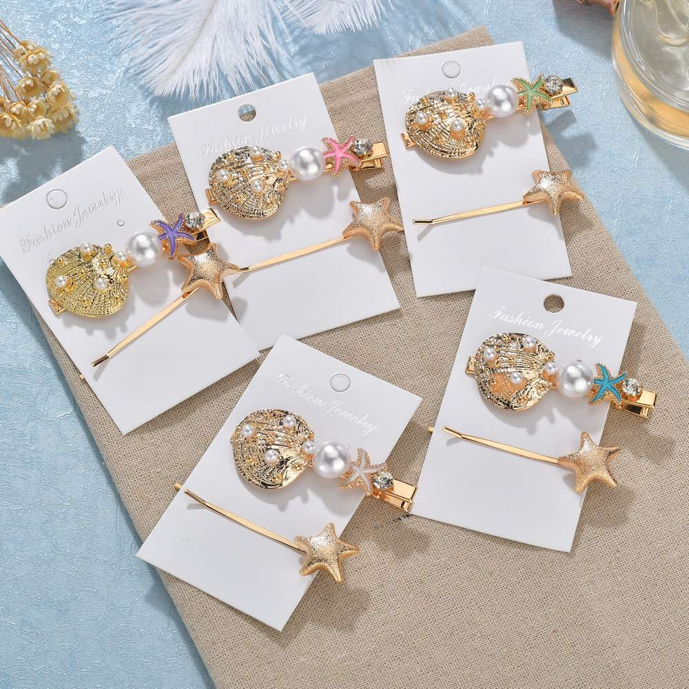 Sweet Pearl Fringe Clip Clip All-match Seashell Starfish Two Every One Set Group Syncretic Clip Woman
Sweet Pearl Fringe Clip Clip All-match Seashell Starfish Two Every One Set Group Syncretic Clip Woman