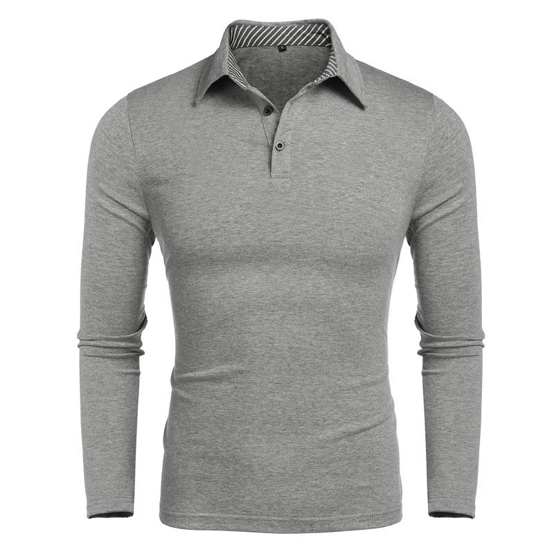 Polo Shirts Spring Solid Color Turn Down Collar Tops Mens Autumn Business, Dark grey
Polo Shirts Spring Solid Color Turn Down Collar Tops Mens Autumn Business, Dark grey