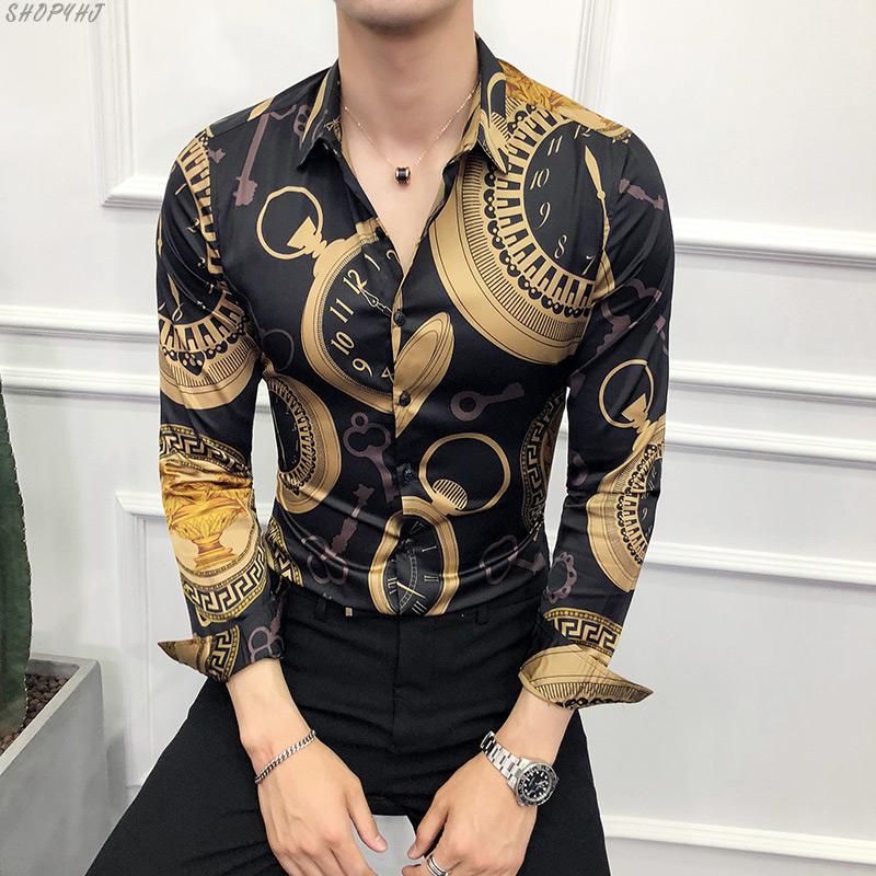Local Gold Men's Fashion Casual Slim Fit Long-sleeved Shirt Designers Camisa Social Club Outfits Men Shirt New Boutique Printing, Blue 2132
Local Gold Men's Fashion Casual Slim Fit Long-sleeved Shirt Designers Camisa Social Club Outfits Men Shirt New Boutique Printing, Blue 2132