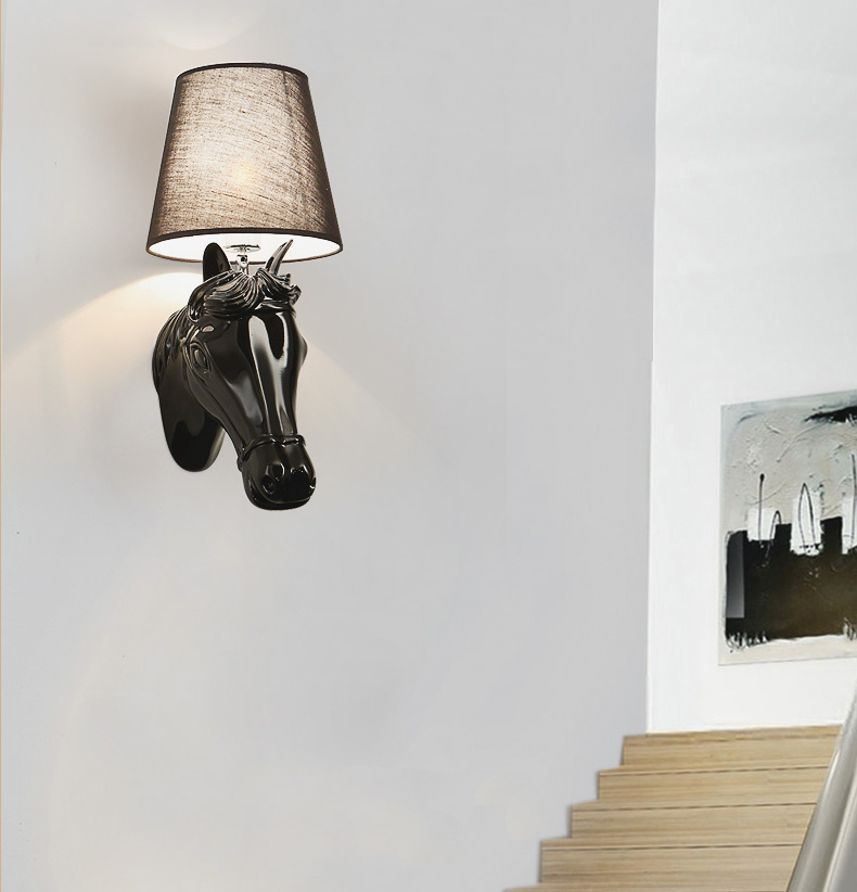 Hot LED Wall Lamps Horse Head Lights Lamp Light Indoor Lighting For KTV Hotel Bedroom Creativity
