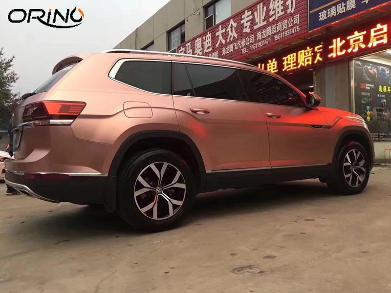Premium Pearl Matte Metallic Rose Gold Vinyl Wrap Film Car Foil Wrapping with Air Release Adhesive Decal Stiker