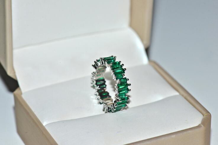 2019 New Top Selg Choucong Jewelry Sterg Sier&Rose Gold Fill T Princess Cut Topaz CZ Dia Party Eternity Women Ring 9039