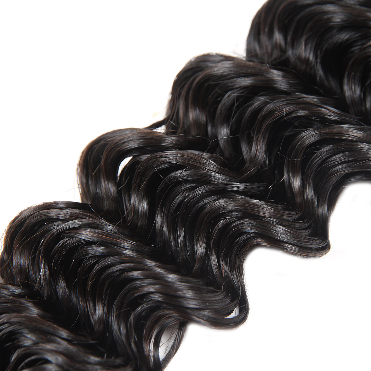 Ishow 12A Deep Wave Raw Human Hair Extensions Weft 3/4 Bundles Kinky Curly Body Brazilian Peruvian Malaysian Indian Hair Weave for Women All Ages Natu