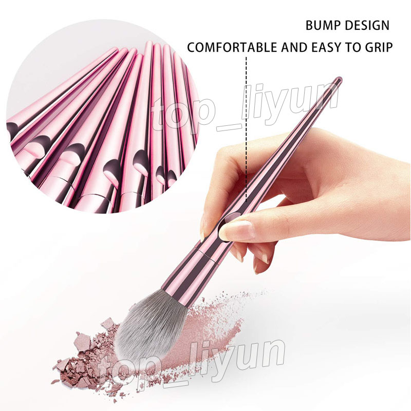 Wet and Wild Set 10pcs Rose Gold Makeup Eyeshadow Powder Contour Brush Kits Beauty Cosmetics tools Foundation Brushes