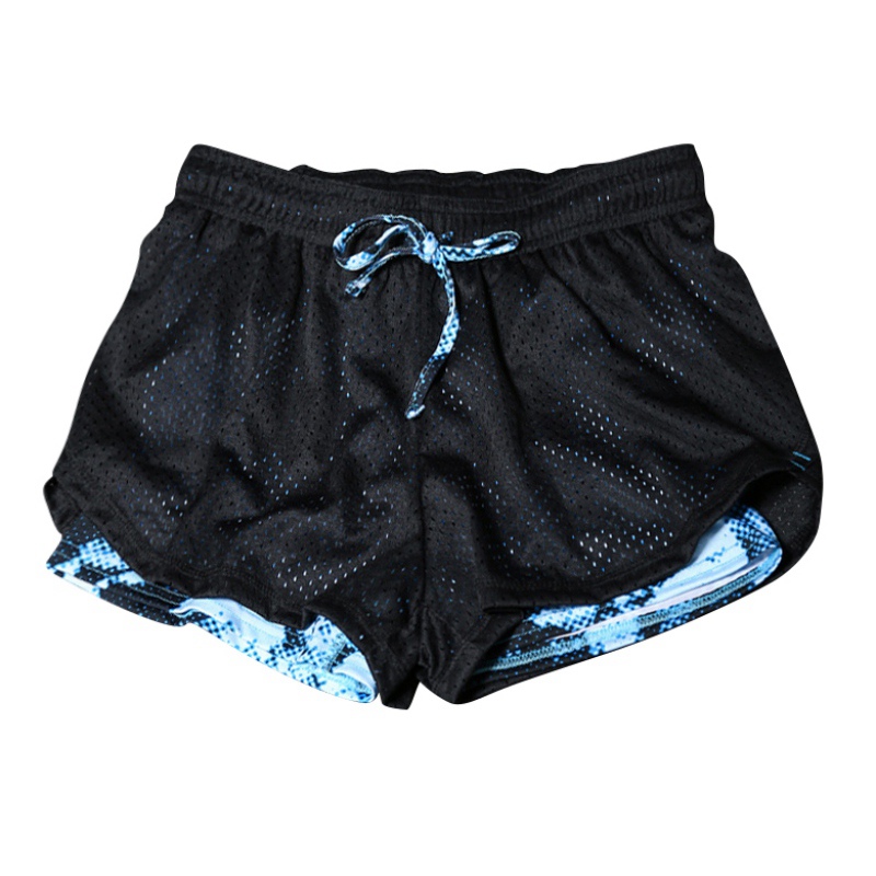 Women' Sports Training Fitness Casual Shorts Drawstring Mid Waist Breathable Yoga Shorts Quick-drying Mesh Fake Two, Blue
Women' Sports Training Fitness Casual Shorts Drawstring Mid Waist Breathable Yoga Shorts Quick-drying Mesh Fake Two, Blue
