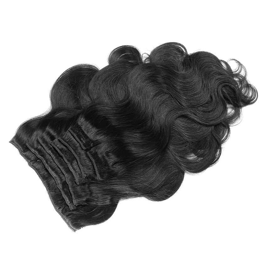 9A Clip In Human Hair Extensions Unprocessed Brazilian Peruvian Malaysian Indian Virgin Body Wave Hair 7pcs/set 120g Full Head Natural Color