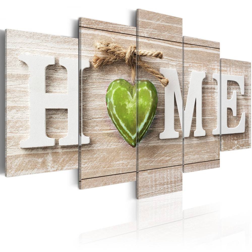 Unframed 5pcs/set Wall Art Oil Painting on Canvas Home Red Heart Printed Pictures Decor Painting for Bedroom and Living Room