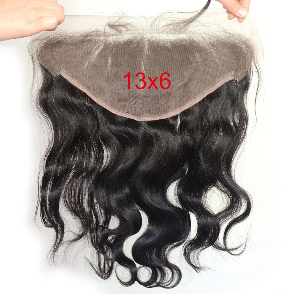 Free shipping 13x6 Tranparent HD Lace Frontal Brazilian Body Wave Human Natural Black Closure Pre Plucked With Baby Hair
