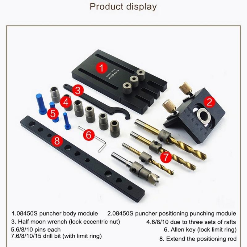 Wood Doweling Jig 6/8/10/15mm Drill Guide 3 In 1 Locator Hole Puncher Positioning Opener Carpentry Woodworking Tools
Wood Doweling Jig 6/8/10/15mm Drill Guide 3 In 1 Locator Hole Puncher Positioning Opener Carpentry Woodworking Tools