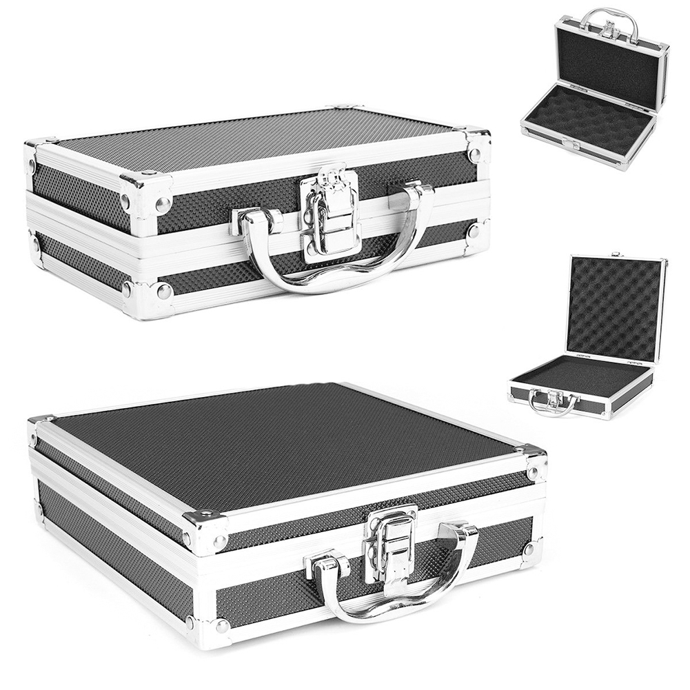 Durable Sponge Inside Portable Sturdy Organiser Hard Carry Practical Storage Aluminum Alloy Tool Box Travel Carry Case