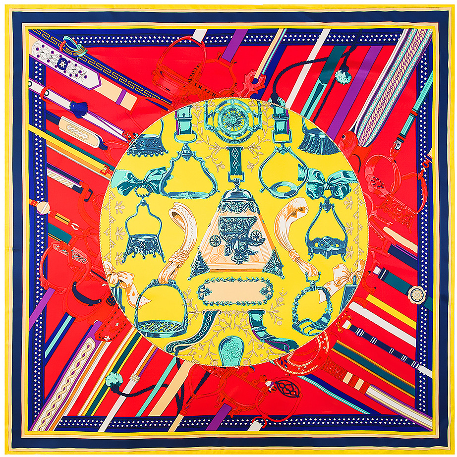 130*130cm Handmade Women 100% Real Silk Scarf Shawls Belt Print Vintage Large Bufandas Twill Silk Square Shawls&Wraps Gifts