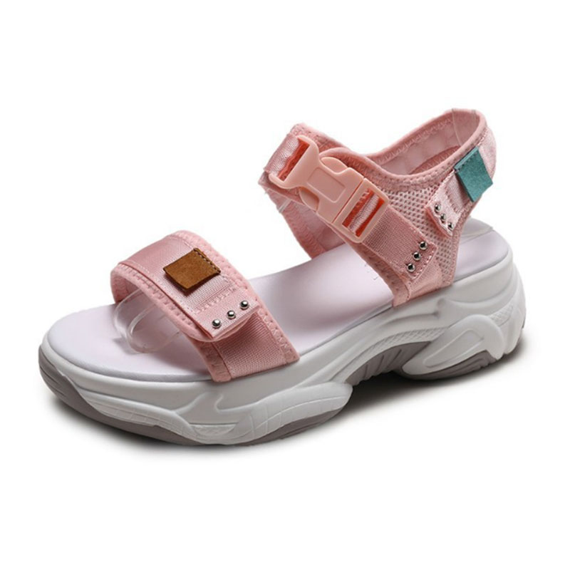 Summer sandal trend web celebrity dad shoes women's flat sport heavy soles rivet buckles beach shoes, Beige
Summer sandal trend web celebrity dad shoes women's flat sport heavy soles rivet buckles beach shoes, Beige