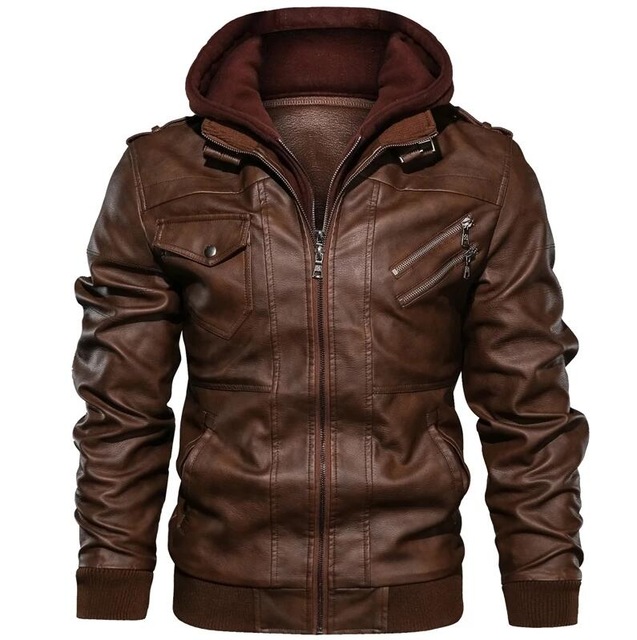 Mens Warm Jacket Winter Motorcycle Leather Jacket Windbreaker Hooded PU Male Outwear Waterproof Jackets And Coats For Men5301790