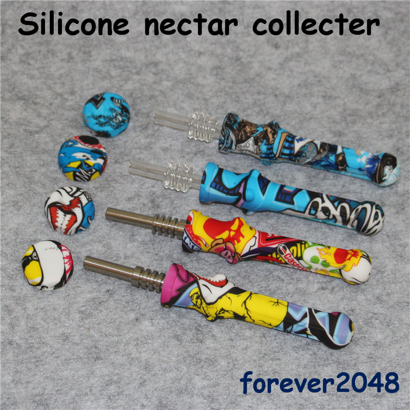 Water Printing DHL Smoke Nectar Collector with Titanium quartz Tip Dab Straw Oil Rigs Silicone hand pipe smoking accessories ash catcher
Water Printing DHL Smoke Nectar Collector with Titanium quartz Tip Dab Straw Oil Rigs Silicone hand pipe smoking accessories ash catcher