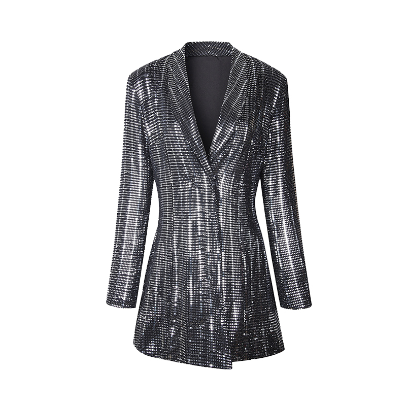 PERHAPS U black sequined suit blazers turn down collar suit women mini short long sleeve autumn winter runway bling D0758, As pic
PERHAPS U black sequined suit blazers turn down collar suit women mini short long sleeve autumn winter runway bling D0758, As pic