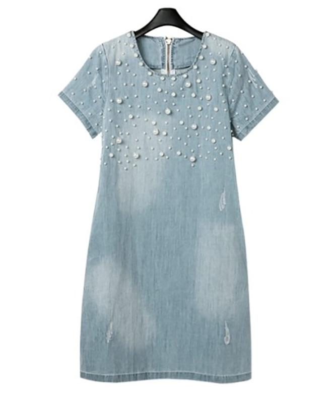 2020 Summer Loose Blue Jeans Dresses for Women Plus Size Short Sleeve O Neck Women Denim Dress Washed Vestidos 4XL 5XL 50
2020 Summer Loose Blue Jeans Dresses for Women Plus Size Short Sleeve O Neck Women Denim Dress Washed Vestidos 4XL 5XL 50