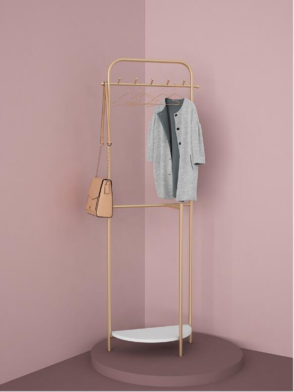 Landing clothes rack Bedroom Furniture metal baking paint craft coat racks Nordic living room hanging shoes package shelf