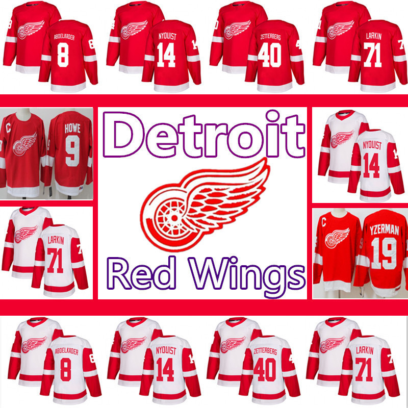 Men's Detroit Red Wings Jersey 71 Dylan Larkin Gustav Nyquist Justin Abdelkader Henrik Zetterberg 9 Gordie Howe Steve Yzerman Hockey Jerseys, Black;red
Men's Detroit Red Wings Jersey 71 Dylan Larkin Gustav Nyquist Justin Abdelkader Henrik Zetterberg 9 Gordie Howe Steve Yzerman Hockey Jerseys, Black;red