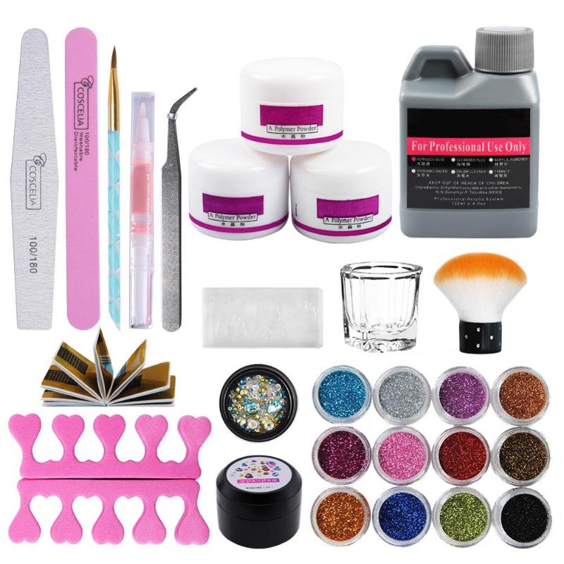 COSCELIA Acrylic Nail Kit All For Manicure Nail Art Brush Tools For Manicure Kit Acrylic Set Brushes