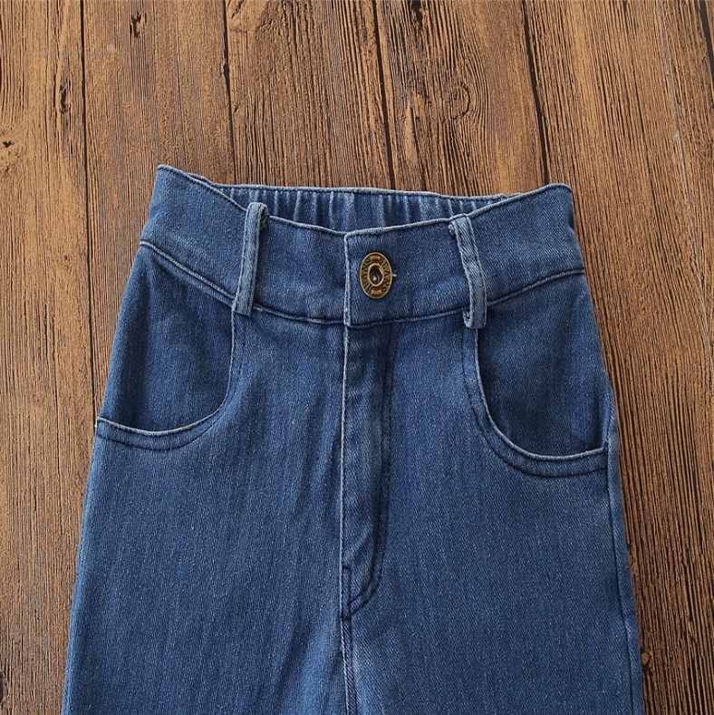 Toddler Girl Jeans Kids Girls Flared Pants Wide Leg Children Denim Pants Tassel Infant Baby Trousers Casual Kids Clothing DW4511