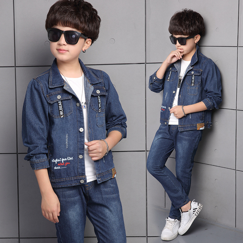 Children's clothing boy spring suit 2019 new Korean children's denim suit two sets of spring and autumn children clothes tide T191226