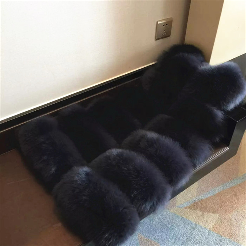 Fashion Women's Long Fur Vest Jacket Sleeveless Slim Winter Faux Fur Coat Bontjas Kahki Black Green Gray Colors