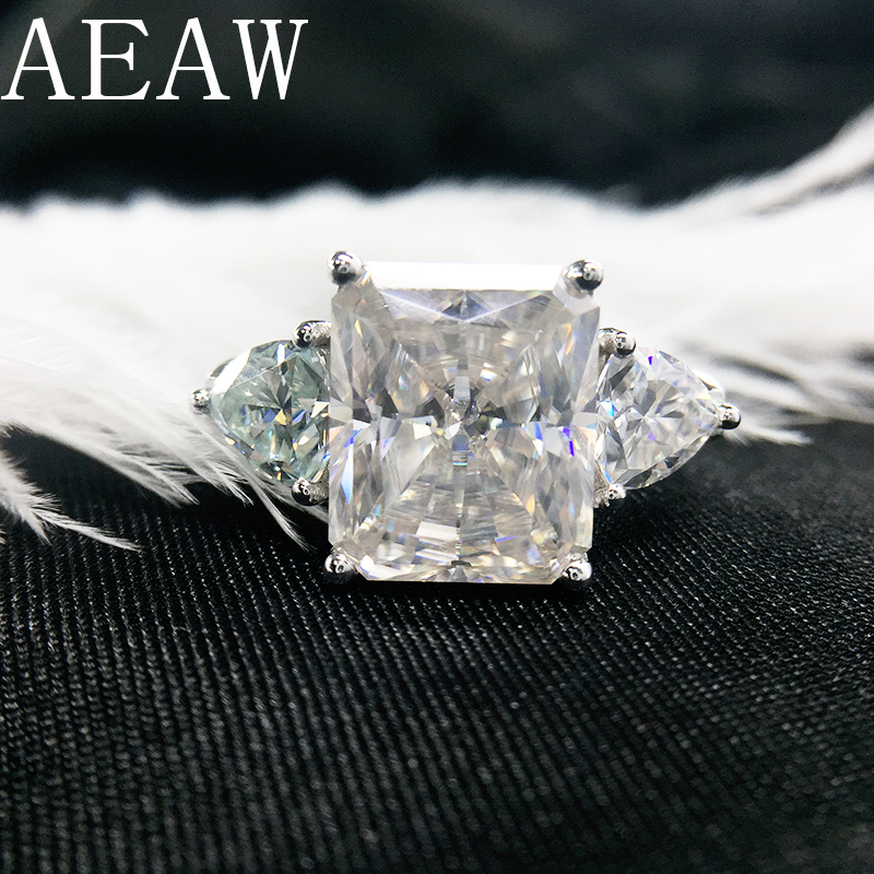 AEAW DF Radiant Cut Engagement Ring 4ct 8x10mm Center with Trillion Anniversary Ring Solid 14K White Gold for Women S200110
AEAW DF Radiant Cut Engagement Ring 4ct 8x10mm Center with Trillion Anniversary Ring Solid 14K White Gold for Women S200110
