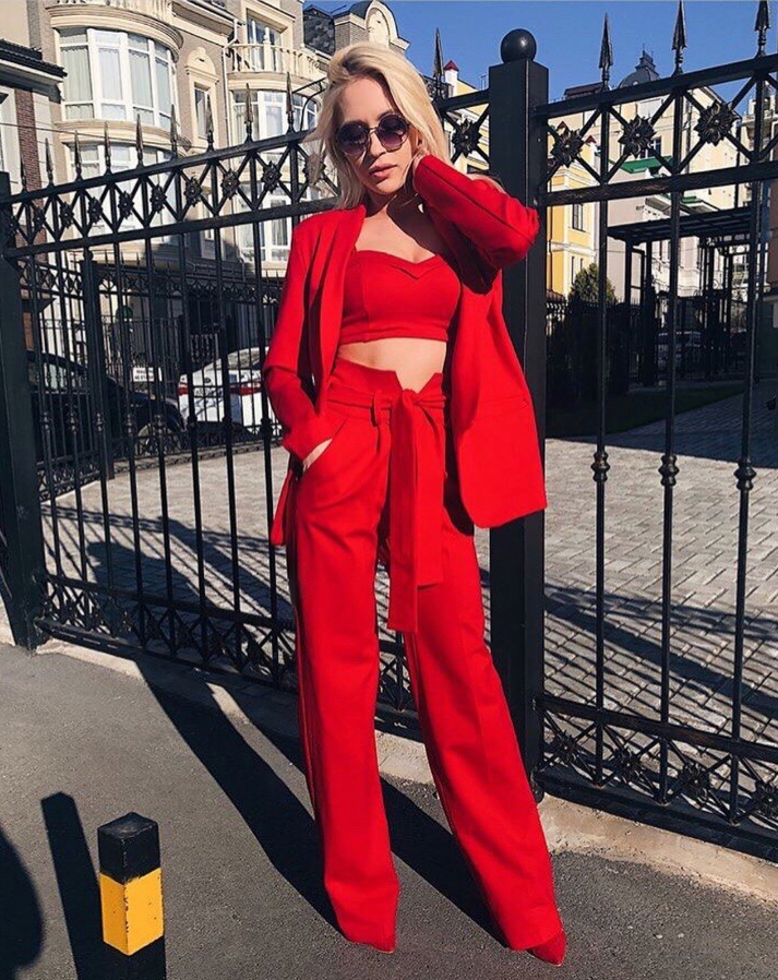 3 Piece Mother of the Bride Suits Women Sexy Crop Top Pant Suits Blazers Coat Prom Evening Wedding Dresses
