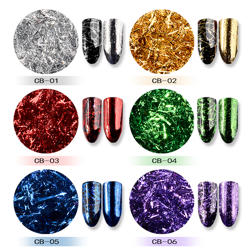 Nail Art Glitter Gold Silver Silk Stripes Lines Sequins Magic Effect Chrome Powder Mirror Powder Aluminum Foil Flakes Decoration C19011401