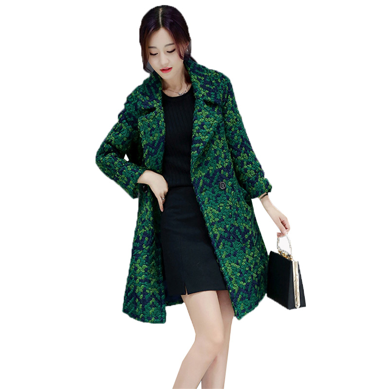 Winter Jacket Women 2019 Long section Autumn Woolen Coat In Women Basic Jackets Pius Size Elegant Ms Outerwear XY577, Green grid 
Winter Jacket Women 2019 Long section Autumn Woolen Coat In Women Basic Jackets Pius Size Elegant Ms Outerwear XY577, Green grid