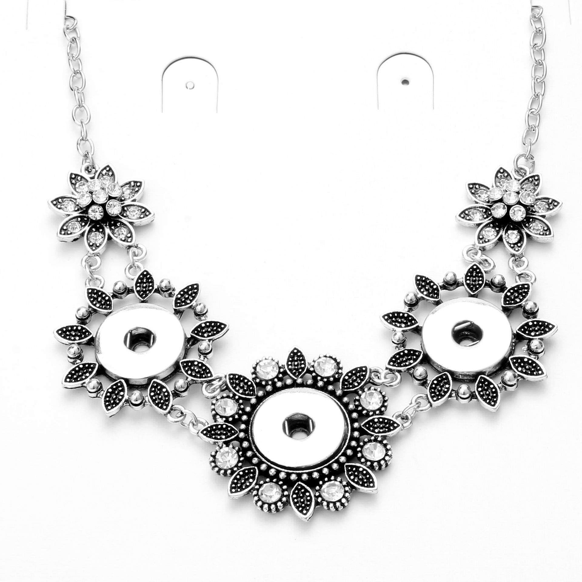 Fashion snap button women necklaces 18MM ginger snaps Pendant interchangeable charms For female DIY Fashion jewelry accessories