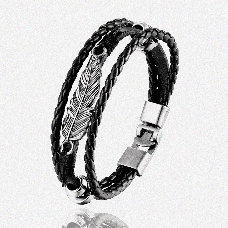 Cuff Vintage Punk Feather Bracelet For Women Multilayer Leather Charms Men Bangle Accessories Pulseras
Cuff Vintage Punk Feather Bracelet For Women Multilayer Leather Charms Men Bangle Accessories Pulseras