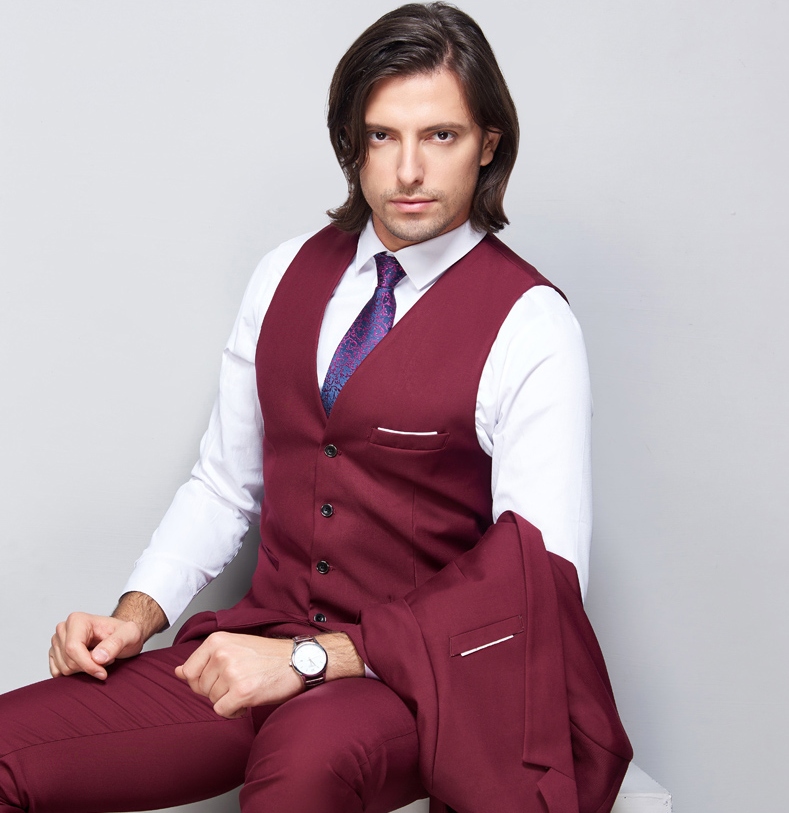 Custom Made Fine Cool Single Breasted Vests British Style For Men Suitable For Men's Wedding / Dance / Dinner Best Men's Vest