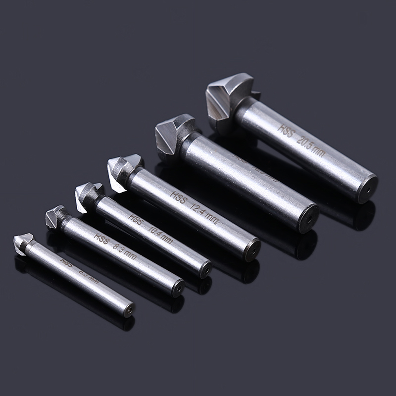 6PC Chamfering Machine Three-Blade 90 Degree Full Grinding High-Speed Steel Chamfering Machine Woodworking Cutter Drill Hole Set
6PC Chamfering Machine Three-Blade 90 Degree Full Grinding High-Speed Steel Chamfering Machine Woodworking Cutter Drill Hole Set