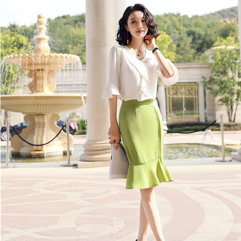 Summer Fashion 2 Piece Women Blouse and Skirt Sets White Tops Half Sleeve Shirts Ladies Office Uniform Styles, Blouse only
Summer Fashion 2 Piece Women Blouse and Skirt Sets White Tops Half Sleeve Shirts Ladies Office Uniform Styles, Blouse only