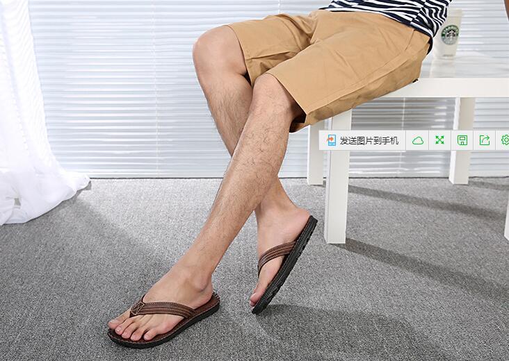 Hot Sale-Summer 2016 Men's Fashion Quality Casual Slippers Casual Leather Sandals For Men
