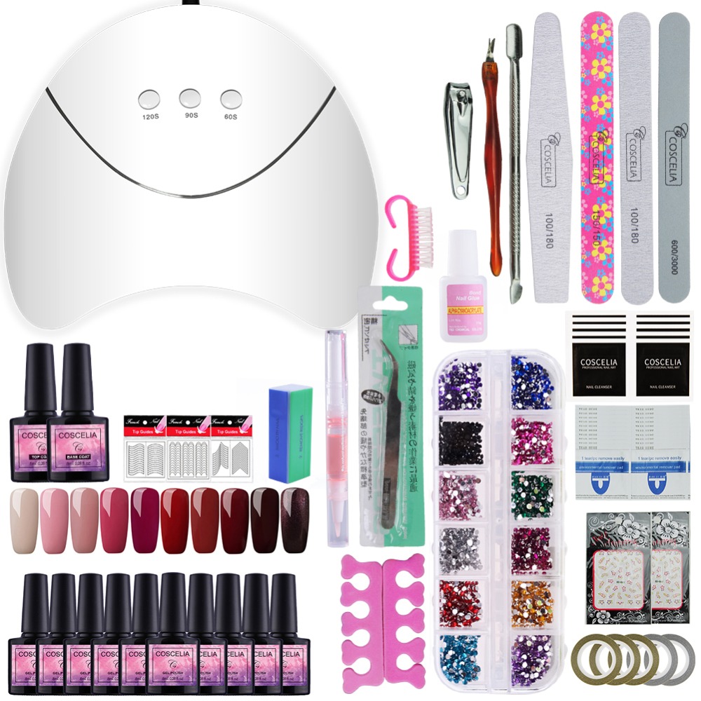 COSCELIA 10PCS Gel Nail Polish Set For Manicure With 36W Led Lamp Tools For Manicure Nail Art Kit Pusher All
COSCELIA 10PCS Gel Nail Polish Set For Manicure With 36W Led Lamp Tools For Manicure Nail Art Kit Pusher All