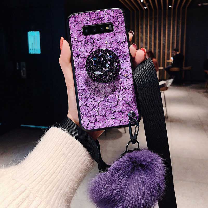 New Fashion Shockproof Phone Case for Samsung S10/ S10+/ S10e Popular Drill Kickstand Protective Back Cover Phone Case 3 Styles