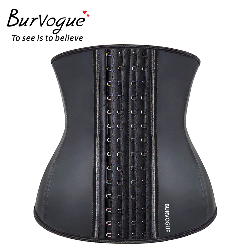 Burvogue Women Latex Corset Waist Control Corset And Bustier Steel Bone Underbust Waist Trainer Corset Slimming Shaper Corselet Y19070301