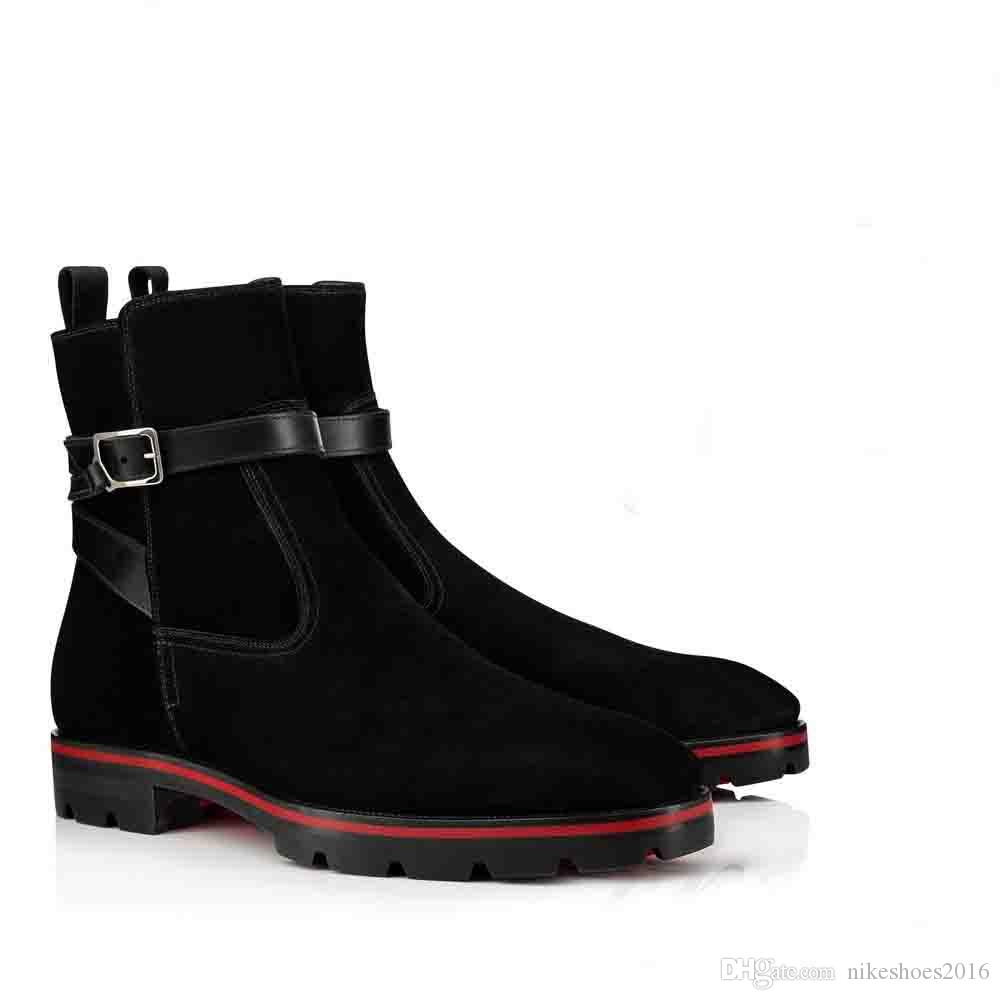 Fashion Luxurious Mens Shoes Red Bottom Boots For Men Shoes Ankle Boots Kicko Style Black Suede Calfskin Elegant Men's Low Heels Booties
Fashion Luxurious Mens Shoes Red Bottom Boots For Men Shoes Ankle Boots Kicko Style Black Suede Calfskin Elegant Men's Low Heels Booties