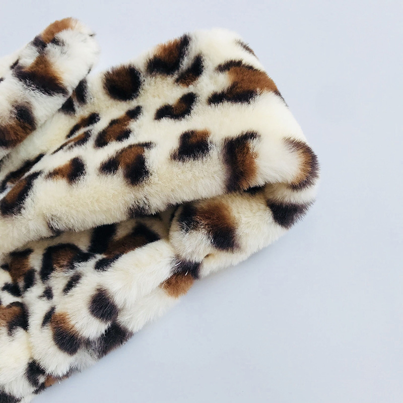 winter NEW children winter leopard animal print furs scarf warm girls kids fur collar neck warmer neckerchief cross scarves D19011003