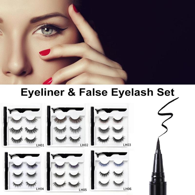 False Eyelashes And Eyeliner Kit- No Glue Non Magnetic 3 Pairs Waterproof Reusable Eyelashes With Sticky Liquid Eyeliner Mascara
False Eyelashes And Eyeliner Kit- No Glue Non Magnetic 3 Pairs Waterproof Reusable Eyelashes With Sticky Liquid Eyeliner Mascara