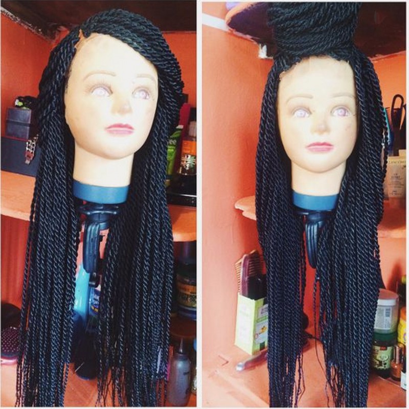 Fashion Synthetic Lace Front Wig Long 2X Twist Braids Wigs for African black Women Cosplay Wig Free Part