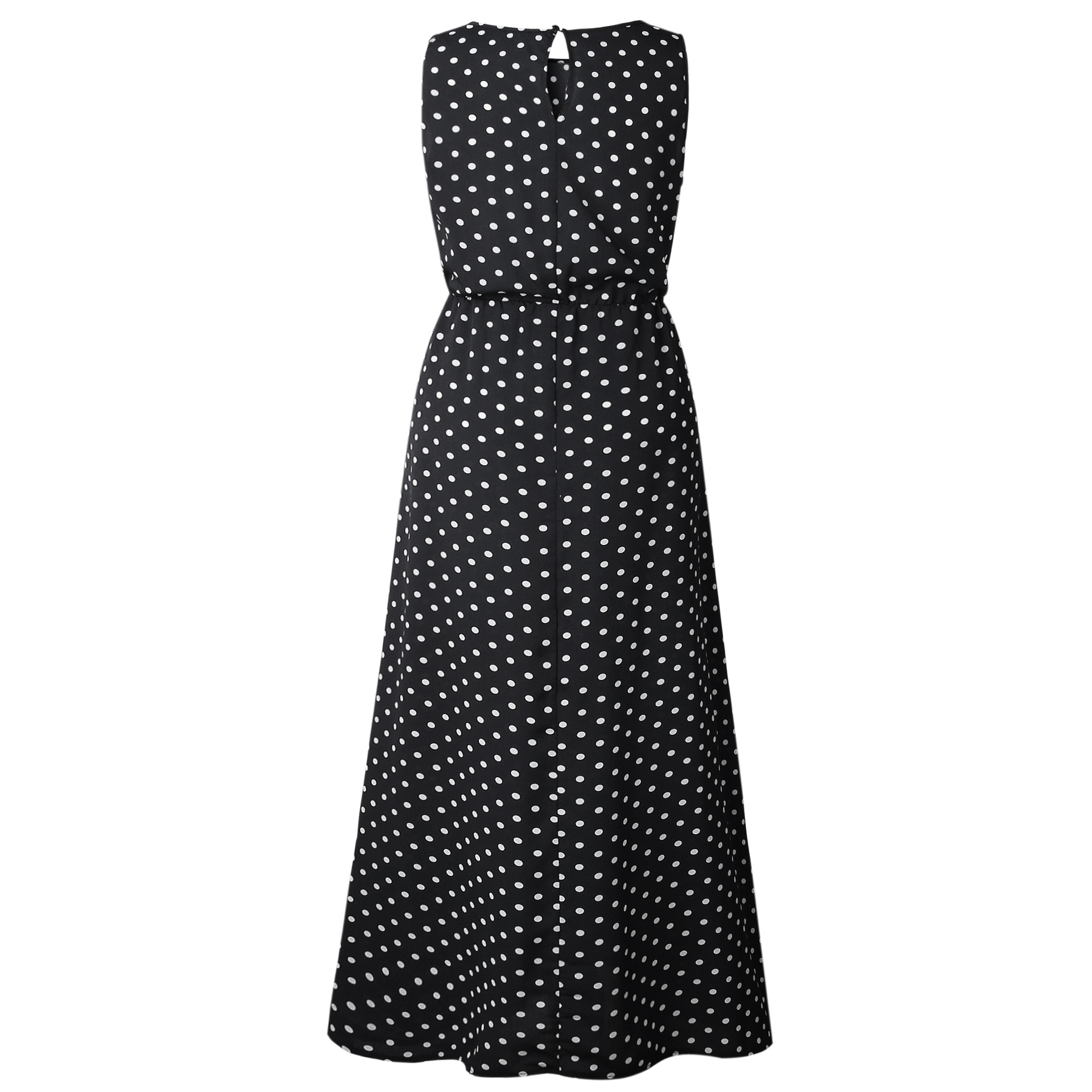 hot sale Women Sexy Button Maxi Dress Female Fashion Dot Print Sleeveless Summer Dresses Casual Beach Long Dress Vestidos