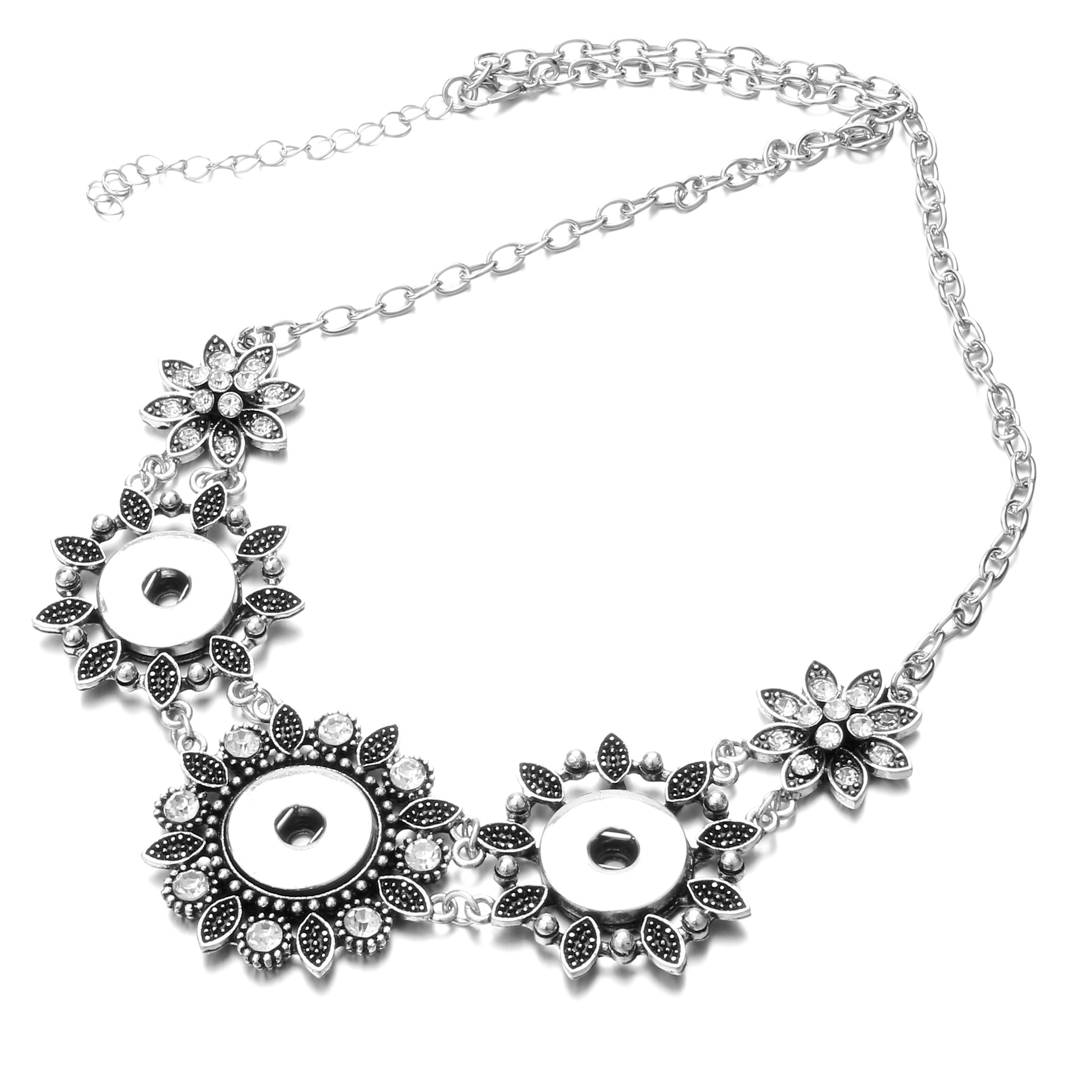 Fashion snap button women necklaces 18MM ginger snaps Pendant interchangeable charms For female DIY Fashion jewelry accessories
