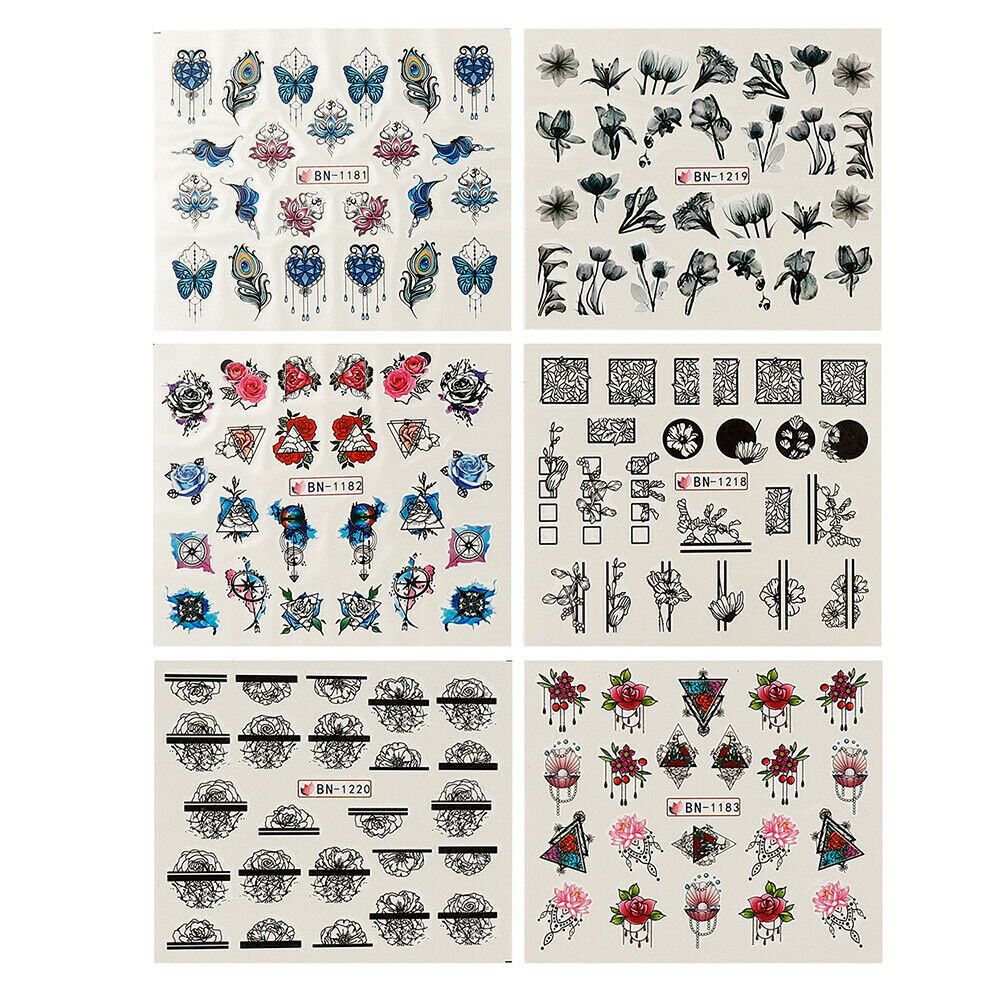 24 Nail Stickers 3D Colorful Mixed Art Nail Art Nail DIY A987
