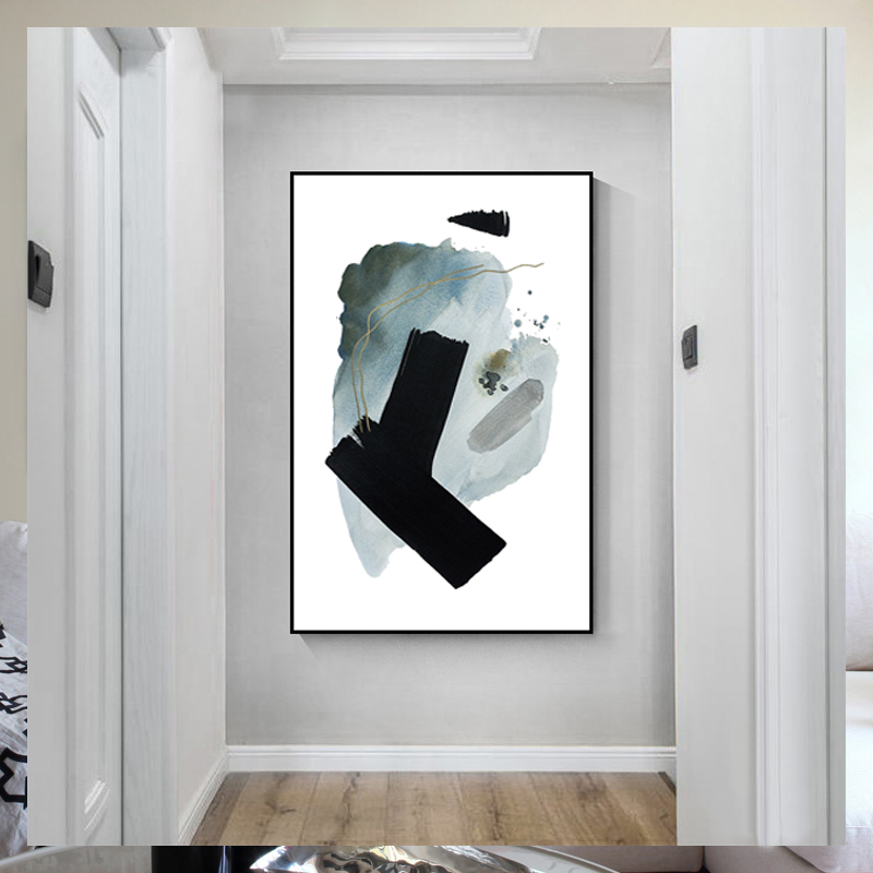 Modern Abstract Black Ink Canvas Painting Office Wall Art Decorative Pictures Poster Prints for Living Room Interior Home Decor