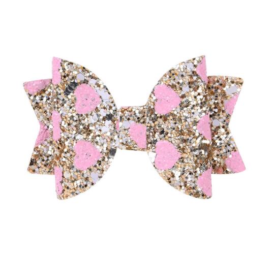 New Kids hair Bows accessories Sets Sequin Peach Heart Design Bow boutique Hair accessory barrettes Girls Hair Pin Set hairs Clips