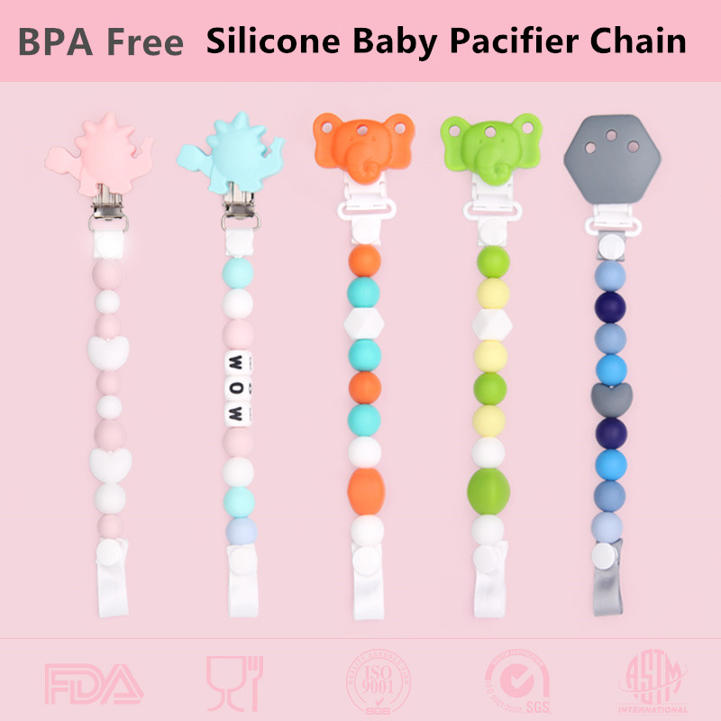 Chenkai 1PC BPA Free DIY Silicone Baby Pacifier Dummy Teether Chain Holder Clips Silicone Teether Jewelry Clips Toy
Chenkai 1PC BPA Free DIY Silicone Baby Pacifier Dummy Teether Chain Holder Clips Silicone Teether Jewelry Clips Toy