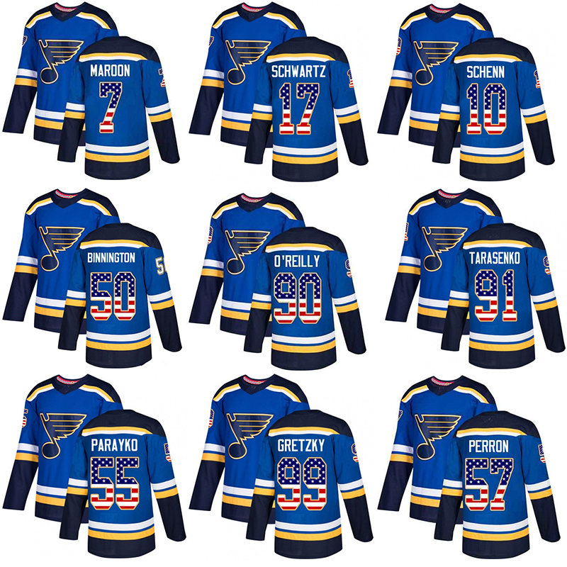 St. Louis Blues 90 Ryan O'Reilly 91 Vladimir 50 Binnington Authentic Blue USA Flag Fashion hockey jersey, Black;red
St. Louis Blues 90 Ryan O'Reilly 91 Vladimir 50 Binnington Authentic Blue USA Flag Fashion hockey jersey, Black;red